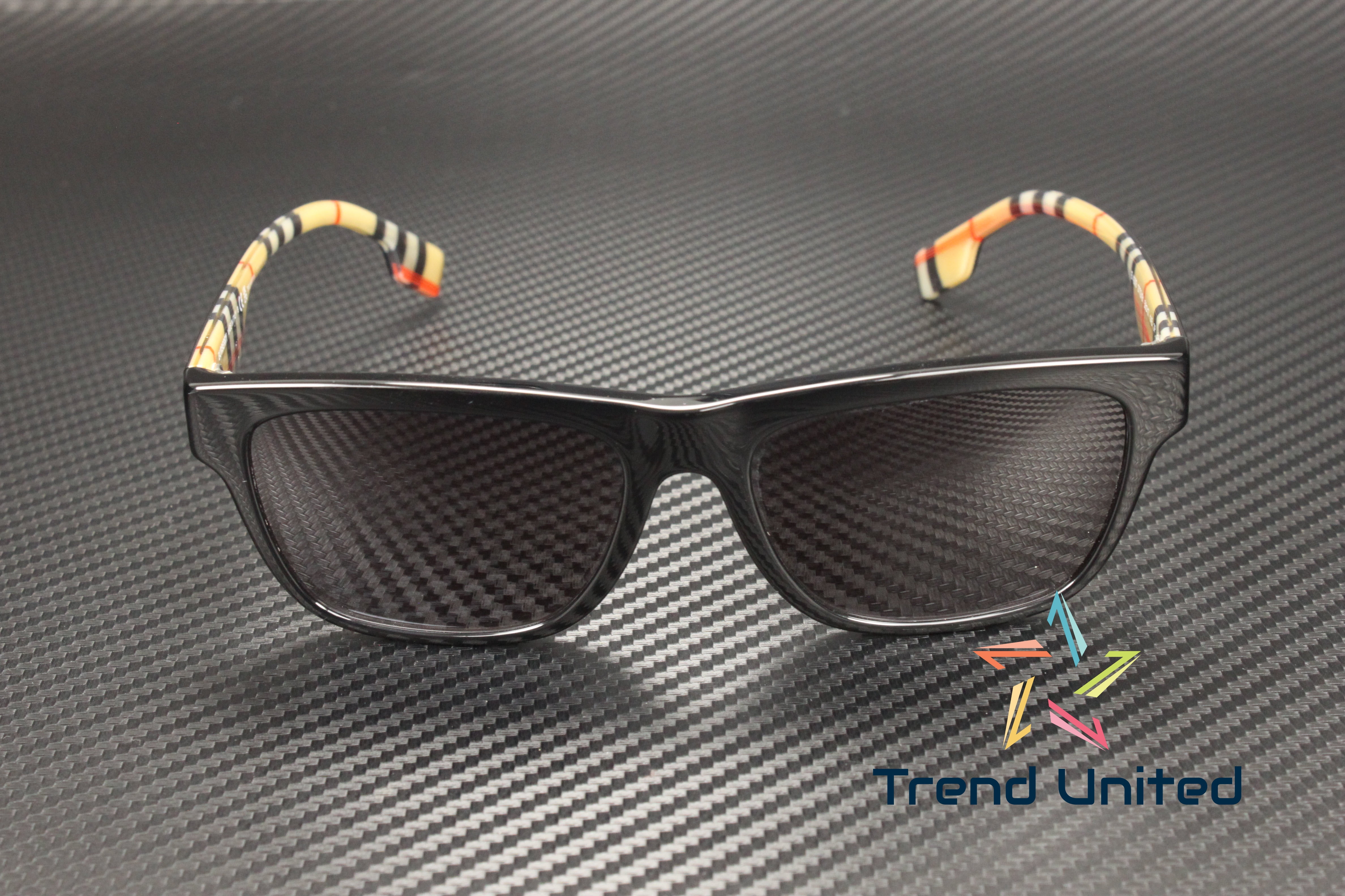 BURBERRY BE4293 377381 Black Grey Polarized 56 mm Men's Sunglasses