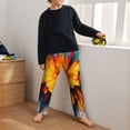 thumbnail image 5 of Wukai Colorful Paint Print Print Teenagers' Pajama Pant Sleep Pajama Lounge Pant PJ Bottoms with Pockets and Button Fly(Available in Big & Tall)-Small, 5 of 6