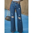thumbnail image 2 of Chase Secret Women's Ripped Jeans High Waisted Wide Leg Jeans Destroyed Flare Jeans, 2 of 6