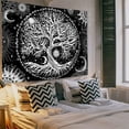 thumbnail image 2 of Arawat Tree of Life Tapestry Wall Cloth Tree of Life Tapestry Black and White Moon Sun Wall Decor Psychedelic Rug Trippy Gothic Tapestries Tapestry Wall Cloth Wall Hanging Wall Decor (1, 2 of 4