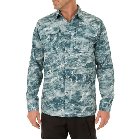 Tamiami Fishing Shirt - Mossy Oak Fishing Men’s Long-Sleeved Performance Guide Shirt