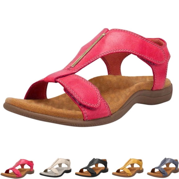 Orthopedic Sandals for Women Comfortable Beach Orthotic Sandals with Arch Support,Watermelon Red,37