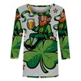 thumbnail image 5 of Ounisa Womens 3/4 Sleeve St. Patrick's Day T-Shirts Crew Neck Spring Graphic Tee Tops, 5 of 8