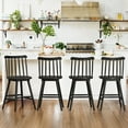 thumbnail image 3 of Dycanpo 24'' Swivel Wooden Bar Stools Set of 4,Counter Height Bar Stools with Backrest for Kitchen,Black, 3 of 9