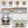 thumbnail image 5 of Easter Window Privacy Film, Spring Botanical Rabbit Butterfly Floral Grey Plaid Static Cling UV Sun Blocking Heat Control Window Tint Day and Night, Non-Adhesive One Way Privacy Cover 17.7''x39.3'', 5 of 7