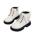 thumbnail image 2 of LvhaoGJOB Girls' Ankle Boots for Everyday Wear - Lace-Up Design, Side Zipper, 2 of 9