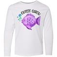 thumbnail image 3 of Inktastic Cutest Catch Cute Purple Fish Long Sleeve Youth T-Shirt, 3 of 5