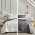 thumbnail image 1 of Juego de edredón UOZZI BEDDING reversible a cuadros blancos y grises Queen, 1 of 9