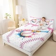 thumbnail image 4 of jejeloiu Baseball Game Gaming Twin Sheet Sets,Colorful Splashing Ink Bedding For Kids 3 Pieces, 4 of 7