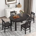 thumbnail image 2 of Atumon Round Dining Room Set for 4, Dining Set Furniture with Extendable Table and 4 Chairs, Wood Dining Table Set for 4, 5 Piece Farmhouse Dining Table Set for Kitchen Dining Room, Espresso, 2 of 10