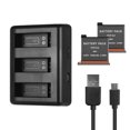 thumbnail image 1 of Cargador Triple con Baterías Recargables para Cámara DJI OSMO Action - Incluye 2 Baterías de 1300mAh y Cable USB, Ideal para Carga Rápida y Portátil., 1 of 6