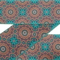 thumbnail image 1 of IBA Indianbeautifulart Orange Floral Mandala Fabric Laces For Crafts Printed Dupion&nbsp;Trim&nbsp;Fabric Sewing Border Ribbon&nbsp;Trims&nbsp;By 9 Yard 3 Inches, 1 of 1