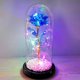 thumbnail image 1 of Colorida rosa en cúpula de cristal, flor artificial con guirnaldas , eterna para ella, cumpleaños, Navidad, boda azul perfecl cúpula de globo rosa, 1 of 7