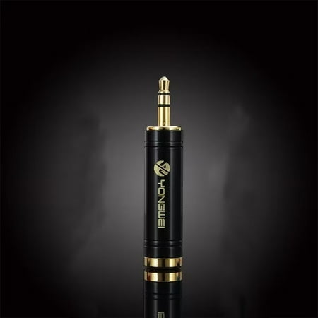 3.5mm to Stereo Pure Copper Adapter  (3.5mm) Male Plug to(6.35mm) Jack Female Socket Adapter for Headphone Amp Adapte Black -1PCS