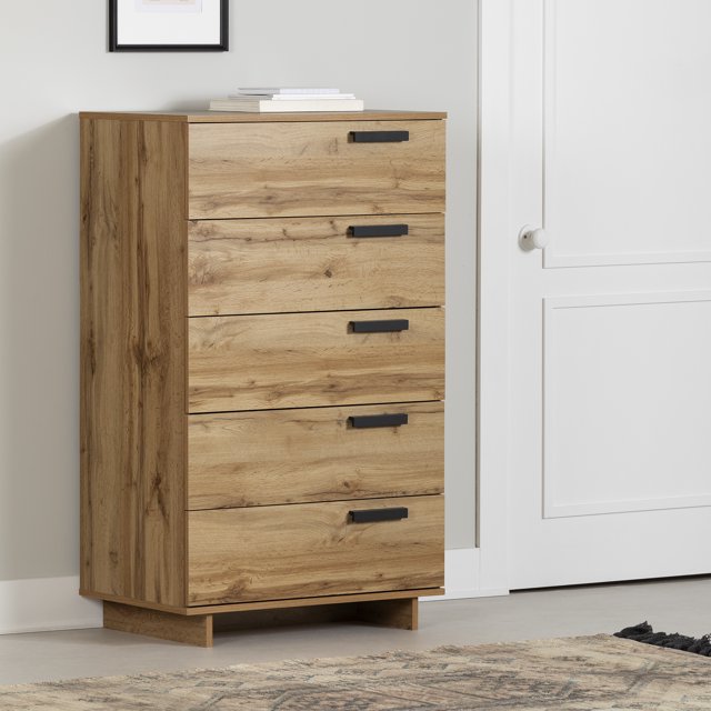 South Shore Cavalleri 5-Drawer Chest Storage Unit for Adult, in Nordik Oak
