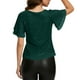 thumbnail image 4 of Craaazy Women's Sparkle Short Sleeve Top with Scallop Hem and Round Neck Gifts, 4 of 9