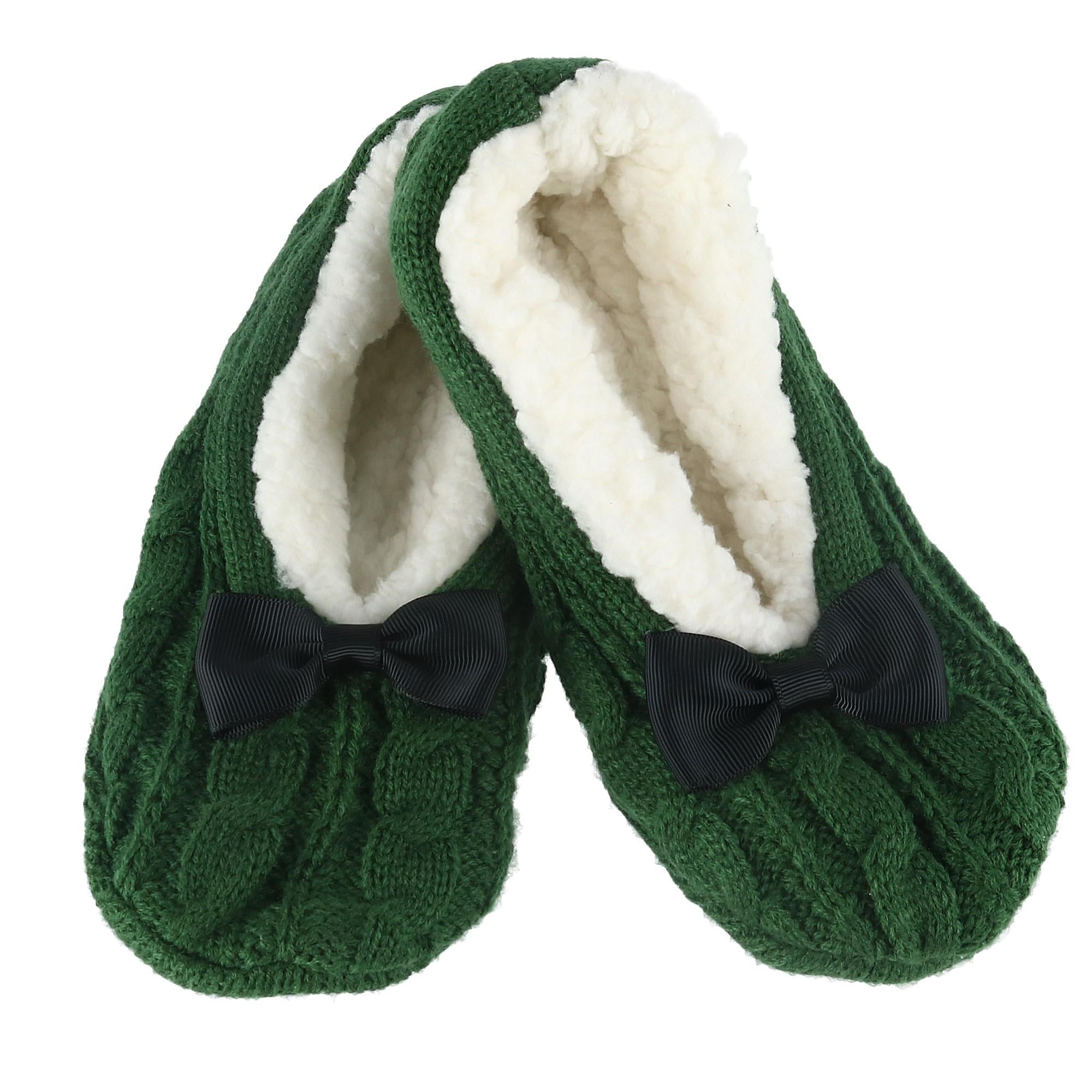 CTM Women's Cable Knit Slipper with Bow Walmart Canada