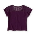 thumbnail image 2 of Aeropostale Womens Lace Back Cropped Graphic T-Shirt, Purple, Juniors, X-Large, 2 of 2
