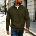 thumbnail image 4 of qafoshin Mens 1/4 Zip Pullover Sweatshirt Fall Winter Stand Collar Long Sleeve Shirts Trendy Casual Solid Color Pullover Tops with Pocket, 4 of 6