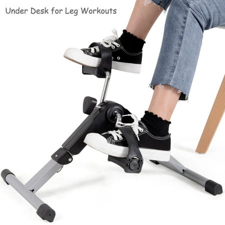 Folding Fitness Pedal Stationary Under Desk Indoor Exercise Bike
