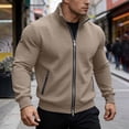 thumbnail image 2 of Bxsruta Mens Full Zip Athletic Jacket Stand Collar Workout Track Jacket Quilted Casual Outerwear, 2 of 8