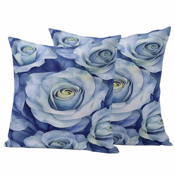 Spring Rose Flower Outdoor Waterproof Pillow Covers, Nature Aesthetics Botanical Blossom Decorative Square Throw Pillowcase Sofa Cushion Sham for Patio/Couch/Chair, 24"x24" 2 Pack