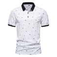 thumbnail image 2 of Sngxgn Men's Classic Short Sleeve Solid Polo Shirt(White,L), 2 of 9
