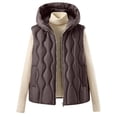 thumbnail image 3 of VBVC Women's Hooded Puffer Vest with Pockets , Waterproof Zip Up Sleeveless Jacket For Women, M-2XL, 3 of 10