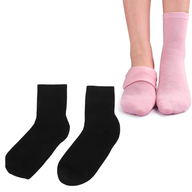 Soft 4 Pairs Gel Socks Reusable Moisturizing Socks Soft Solid Color Elastic Casual Gel Lining Socks for Sleeping