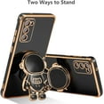thumbnail image 3 of for Samsung Galaxy S20 FE 5G Case Cute 6D Astronaut Case with Stand Function Luxury Plating Case Cover Slim Fit Soft TPU Shockproof Bumper Protective Electroplated Case for Girls Boys,Black, 3 of 6