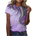 thumbnail image 2 of Women Short Sleeve Tops Casual Tshirts Shirts Set Printed Tees for Women Vintage Spring Clothes for Women 2025, 2 of 5