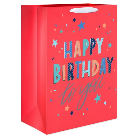American Greetings 20 in. Jumbo Red Birthday Gift Bag, Birthday Script (1-Count)
