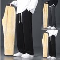 thumbnail image 1 of Styesk Men's Pants Man Solid Color Fallow Cell Woolen Drawstring Pockets Fleecing Trousers, 1 of 7