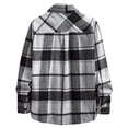 thumbnail image 4 of Mens Casual Button Down Shirts Fashion Fashion Color Block Lapel Sanding Plaid Print Long Sleeve Jacket Top Holiday Wear, 4 of 7