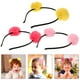 thumbnail image 5 of 3 piezas de diadema de oreja de gato con bola de pompones borrosos, accesorio para la cabeza de aro para niños (rosa + amarillo + rojo sandía), 5 of 6