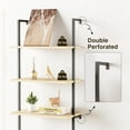 thumbnail image 4 of Vabches 5-Shelf Ladder Bookshelf with Rattan Cabinet, Wall Mounted Bookcases with Open Space Shelf, Natural, 4 of 7