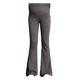 thumbnail image 4 of zaveiop Maternity Flare Leggings Pockets Workout Yoga Bootcut Pregnancy Womens Pants over the Belly (Grey, L), 4 of 5