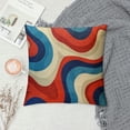 thumbnail image 2 of Acheng Blue Orange Yellow Red Abstract Swirls Throw Pillow Covers Decor,Vingtage Retro 60s 70s Pillows Party Sofa Living Wall Room Bathroom kitchen Decor Cozy Square Cushion Decorations  White, 2 of 5