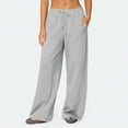 thumbnail image 6 of Wide Leg Pants Women Sweatpants High Waisted Fleece Baggy Sweatpants Full Length Lightweight Active Track Pants Silver XL, 6 of 7
