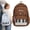 Brown, variant on Piano Backpack, Cute Nylon Polka Dot Y2K Backpack with Pendant, Novelty Bookbag for School, Travel, Campus & Daily Commute