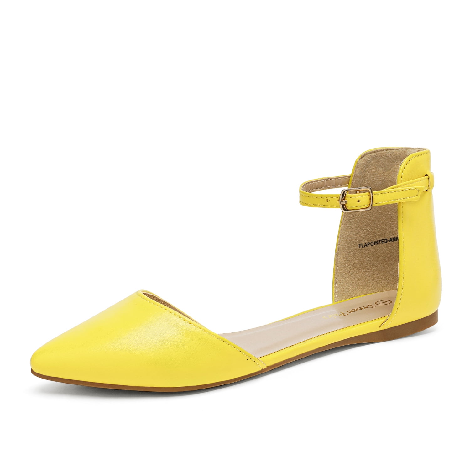 yellow ankle strap flats
