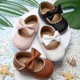thumbnail image 2 of Infant Baby Girls Mary Jane Flats Non Slip Soft Sole Princess Wedding Dress Shoes 0-6 months 11cm, 2 of 4