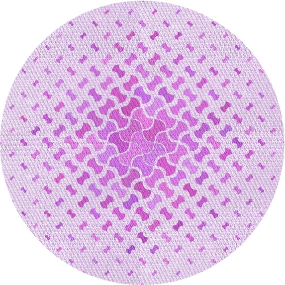 Ahgly Company Machine Washable Indoor Round Transitional Heliotrope Purple Area Rugs, 3' Round