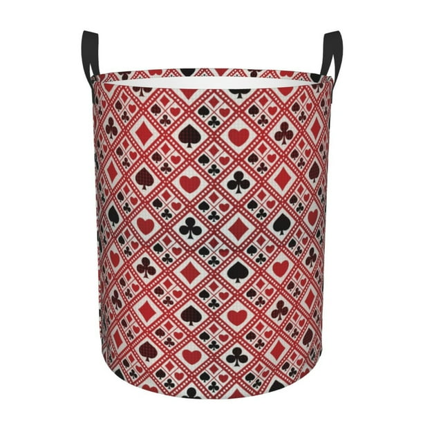 Fotbe Poker Cesto de Ropa con Asas, Cesto Impermeable de Gran Capacidad, Bolsa de Lavado para Dormitorio, Cesto de Ropa con Ruedas y Asas-Small