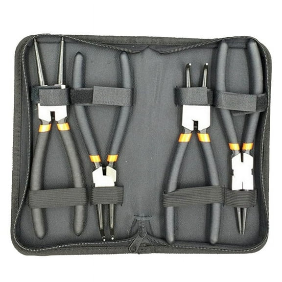 Circlip Pliers Set Internal External Ring Remover Installation Tool Straight/Curved Jaw Tip Spring Loaded Tool