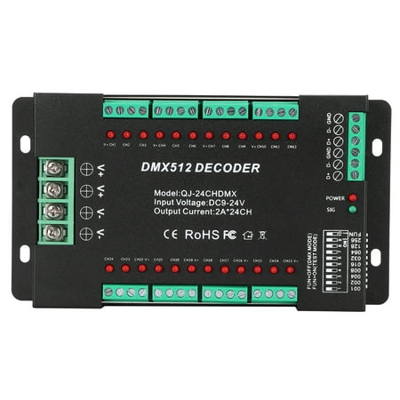 

LED Controller Decoder Aluminum 24 Channel Decoding Controller With DIP For RGB Strip Light