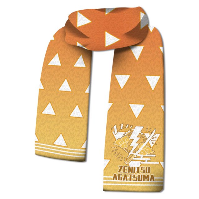 Bufanda de Anime Demon Slayer para hombre y mujer, bufandas de terciopelo de doble cara con patrón de dibujos animados de Kimetsu No Yaiba, invierno cálido, regalo de Cosplay Fivean unisex