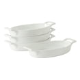 thumbnail image 6 of Gibson Home Gracious Dining Oval Au Gratin Baking Dishes, 4-Piece Set – 15 oz Oven Safe Ceramic Small Casserole Dishes with Handles, Microwave & Dishwasher Safe Mini Bakeware, White, 6 of 11