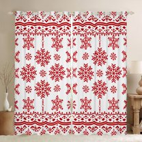 Manfei Girls Snowflakes Curtains Pack of 2 (42x84 Each), Happy New Year Curtains Blackout, Merry Christmas Xmas Bedroom Curtains, Luxury Bedroom Decor