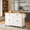 White, variant on Homy Casa Kitchen Island Cart with Solid Wood Top, 4 Door Cabinet, 2 Drawers, Spice & Towel Rack, Blue